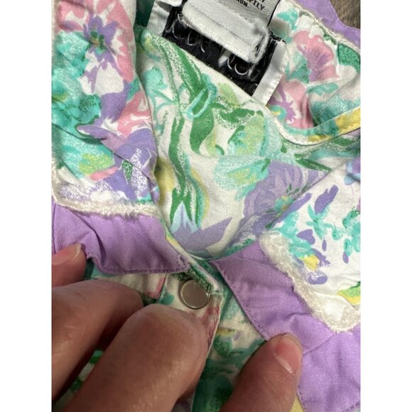 Vintage Models Coat Floral Nightgown Robe Size M 55% Cotton 45% Polyester White - Picture 7 of 14